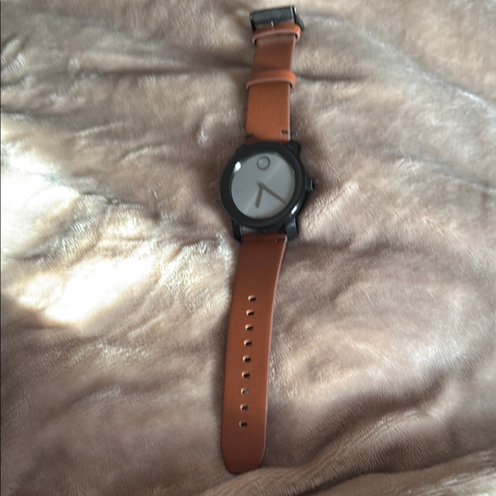 Movado Black and Brown Watch